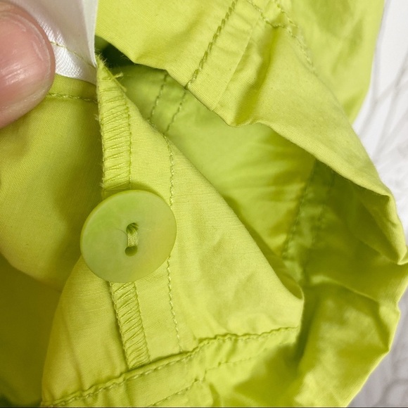 EILEEN FISHER Button-Down Neon Green Rain Jacket L - Picture 9 of 13